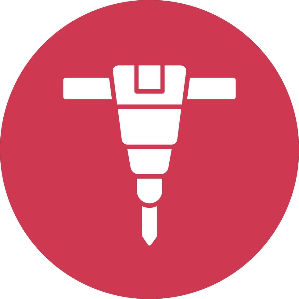 Jackhammer Glyph Multi Circle Icon vector