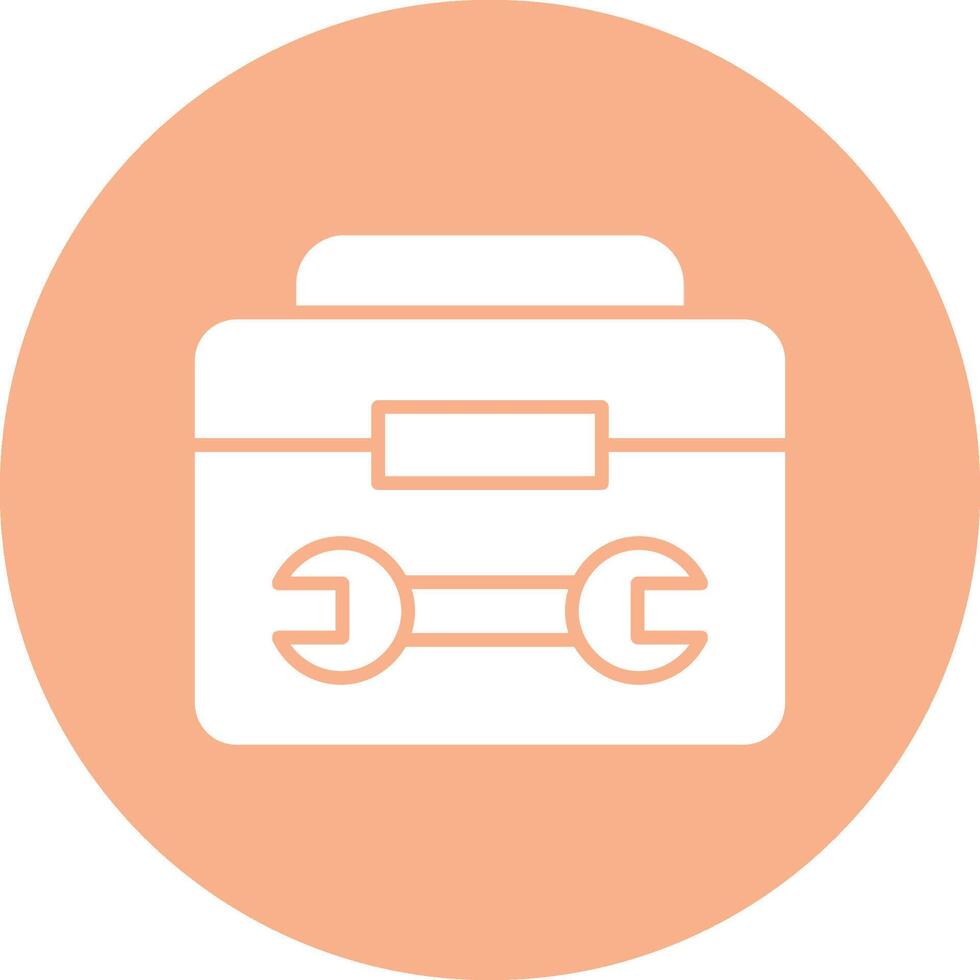Tool Kit Glyph Multi Circle Icon vector