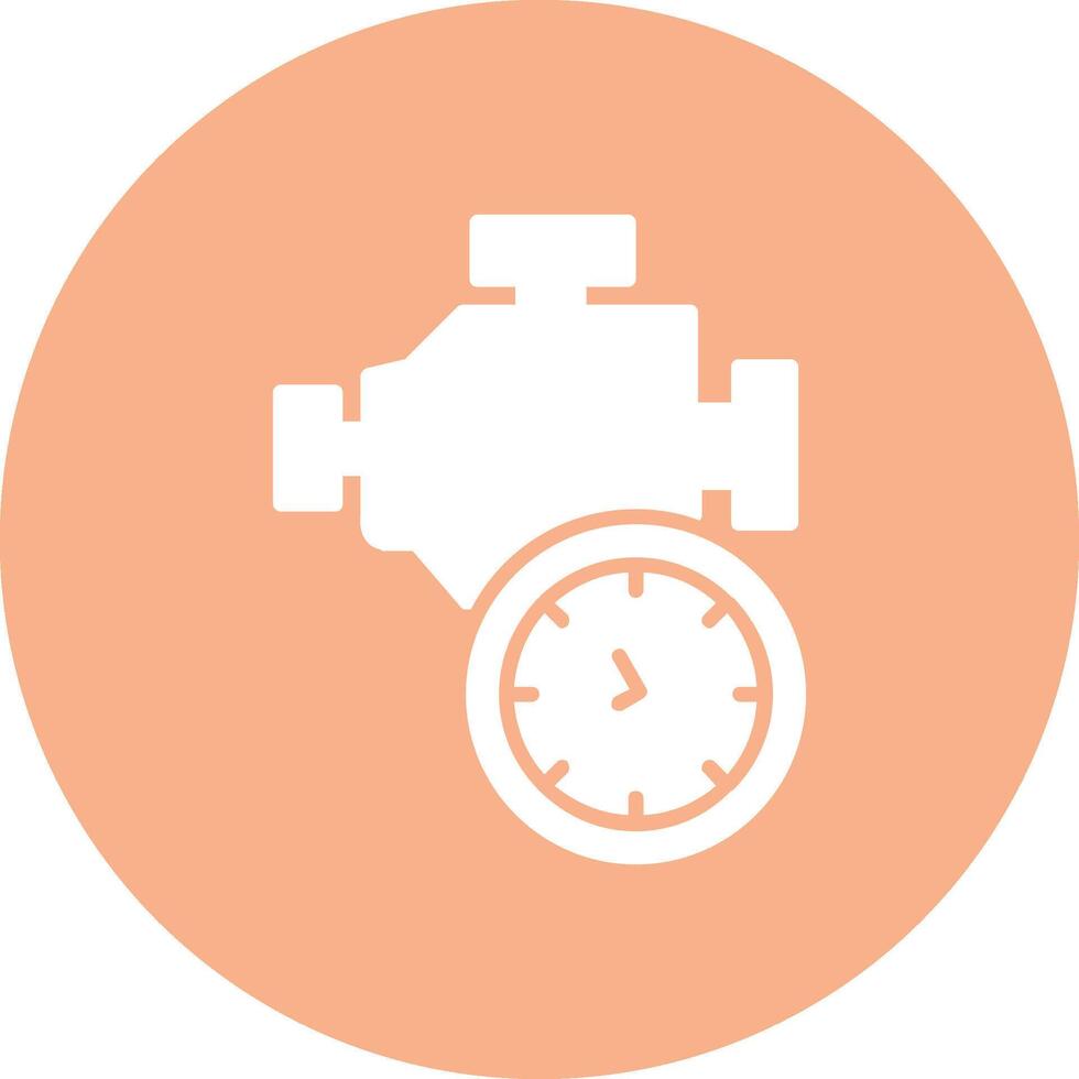 Time Engine Glyph Multi Circle Icon vector