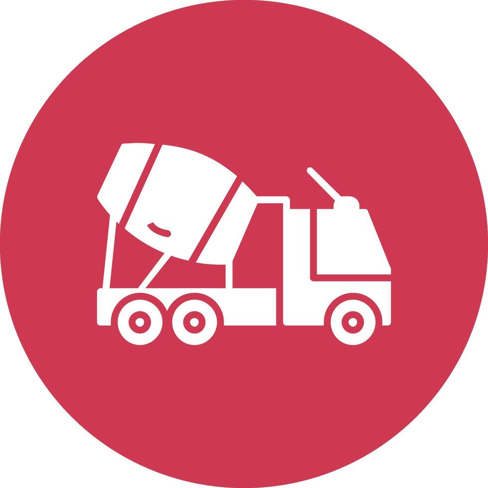 Concrete Truck Glyph Multi Circle Icon vector