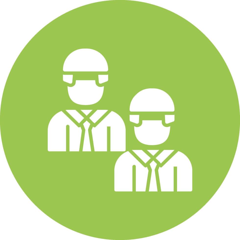 Engineering Team Glyph Multi Circle Icon vector