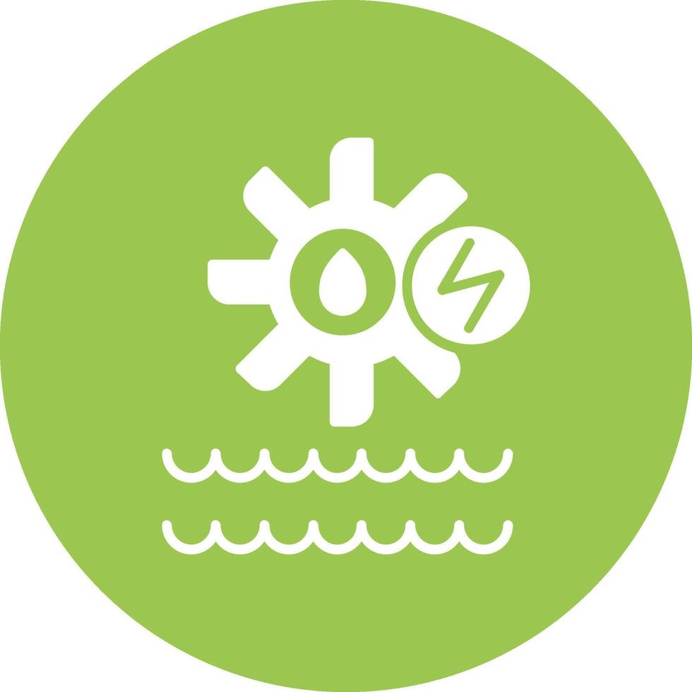 Hydro Power Glyph Multi Circle Icon vector