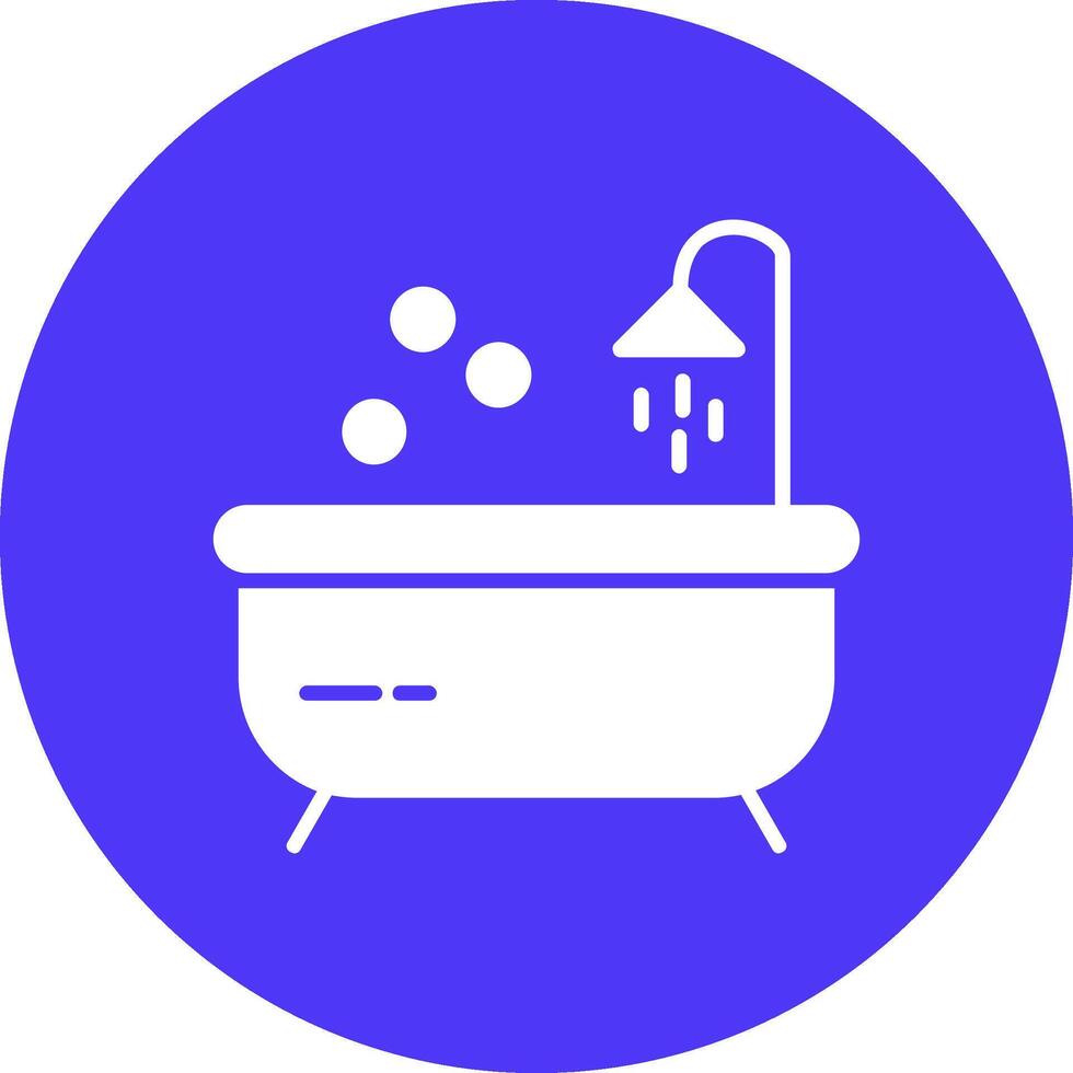 Bathtub Glyph Multi Circle Icon vector