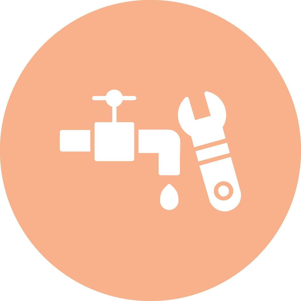 Plumbing Glyph Multi Circle Icon vector