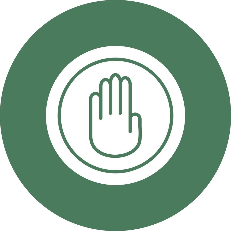 Stop Hand Glyph Multi Circle Icon vector