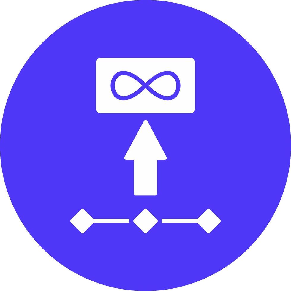 Unlimited Storage Glyph Multi Circle Icon vector