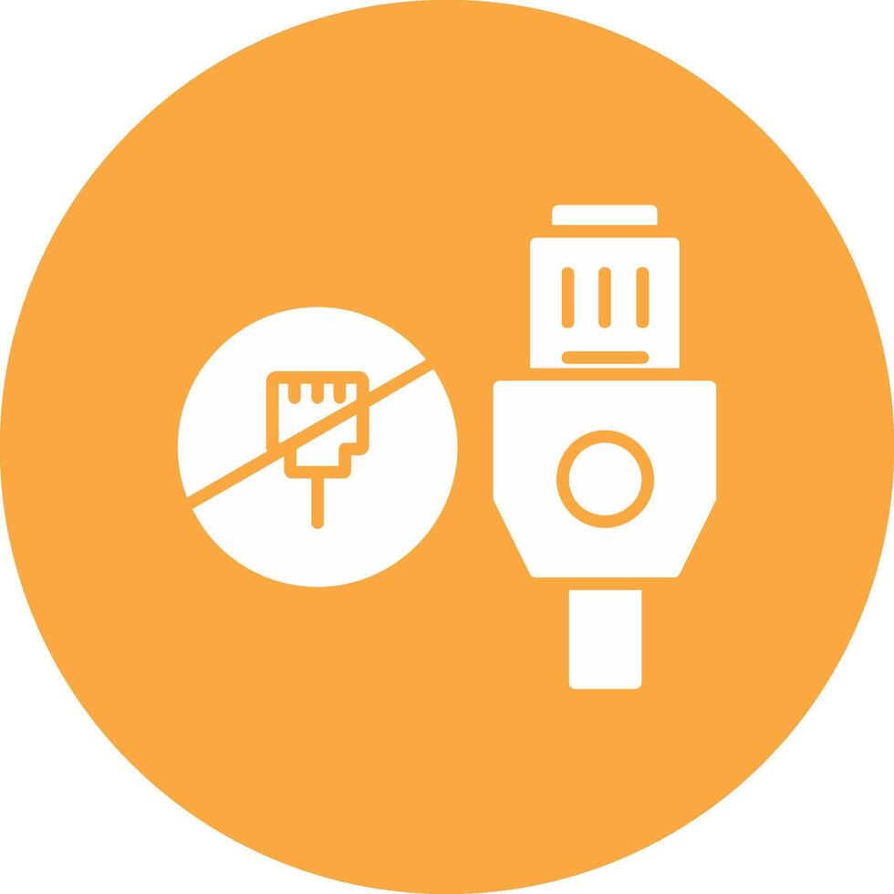 Lan Unplugged Glyph Multi Circle Icon vector