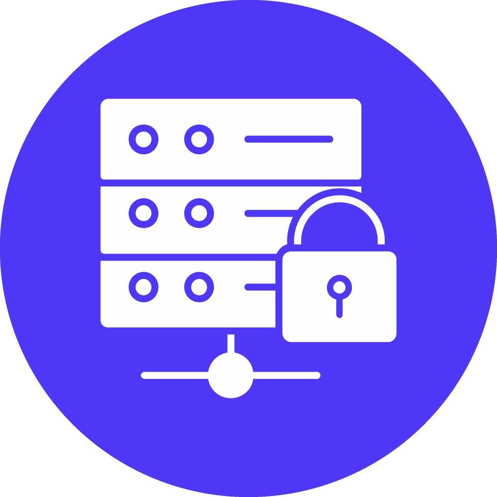 Server Protection Glyph Multi Circle Icon vector