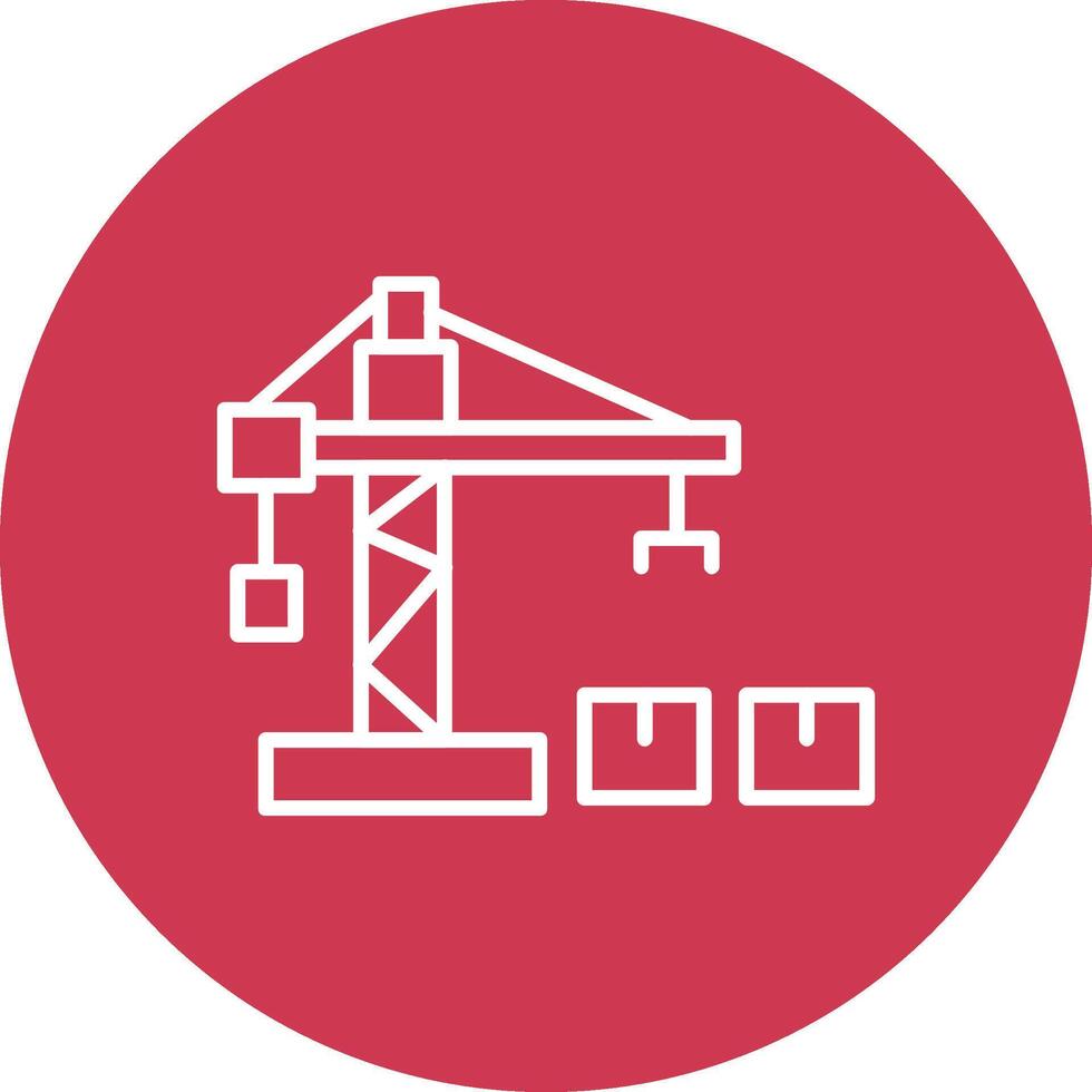 Crane Lifter Line Multi Circle Icon vector