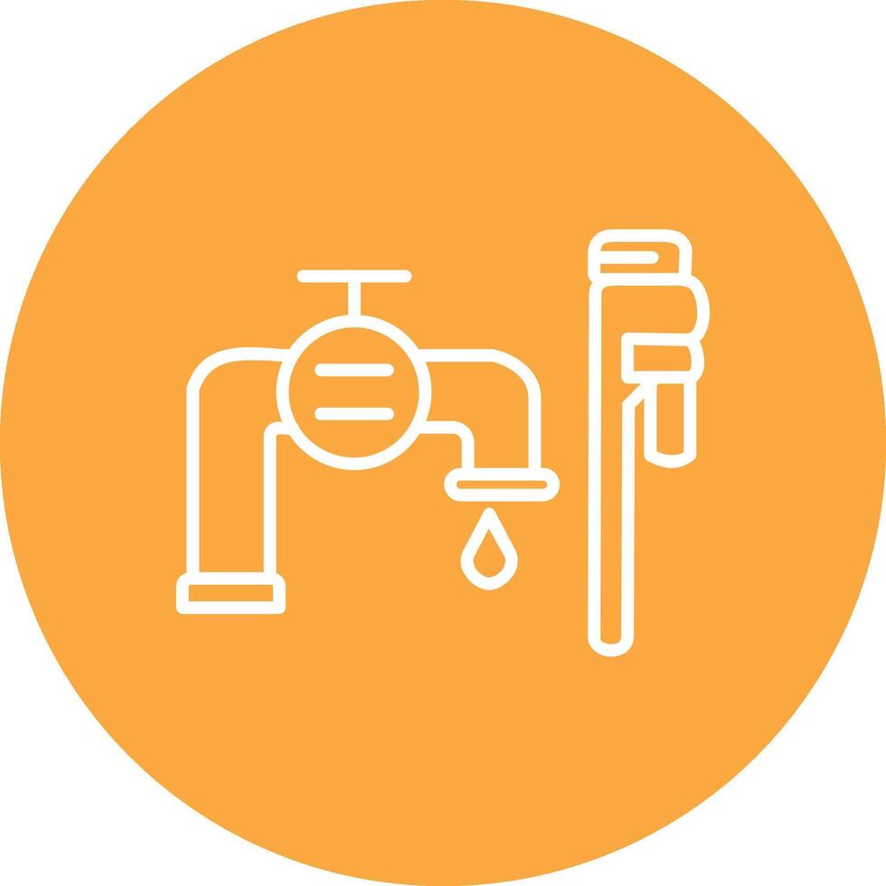 Plumbing installation Line Multi Circle Icon vector