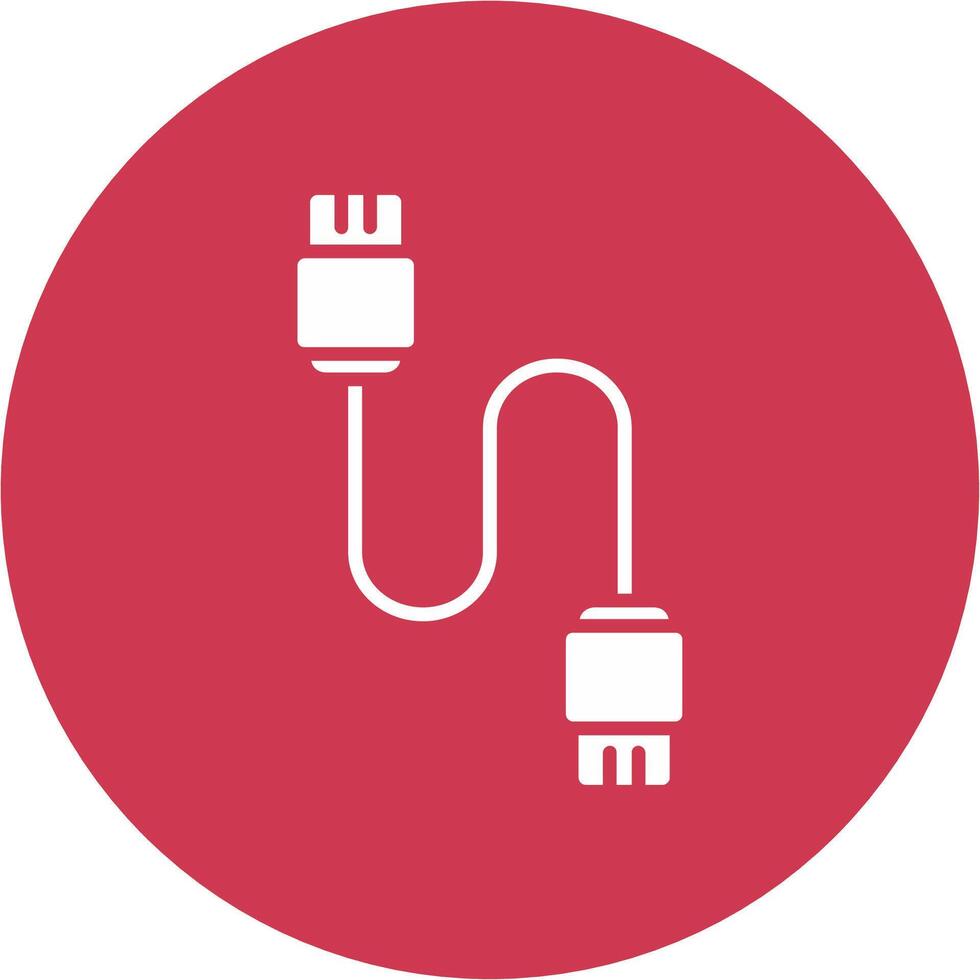 Database Cable Glyph Multi Circle Icon vector