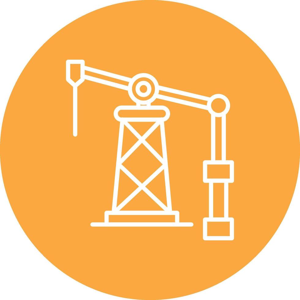 Oil Derrick Line Multi Circle Icon vector