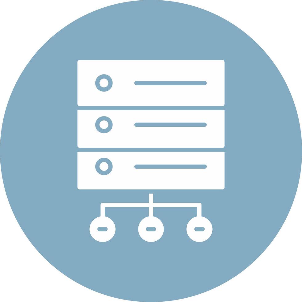 Database Network Glyph Multi Circle Icon vector