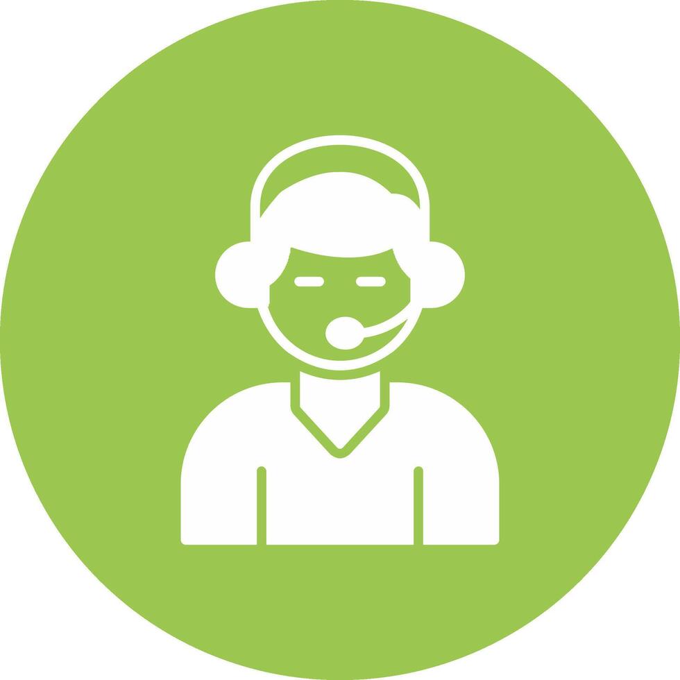 Customer Support Glyph Multi Circle Icon vector