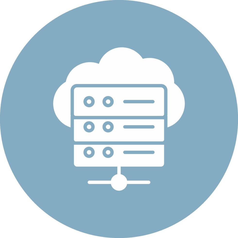 Cloud Database Glyph Multi Circle Icon vector
