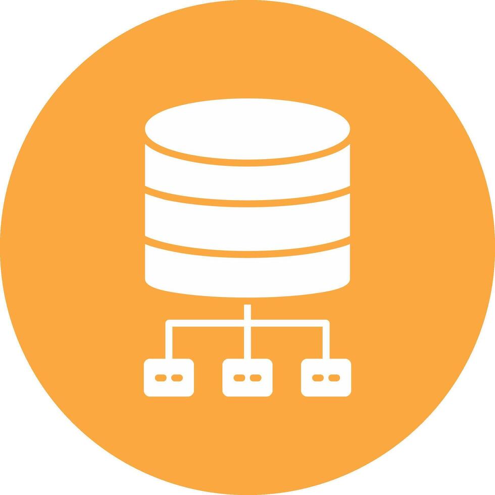 Database Architecture Glyph Multi Circle Icon vector