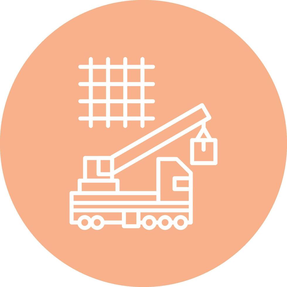 Crane Lifting Line Multi Circle Icon vector