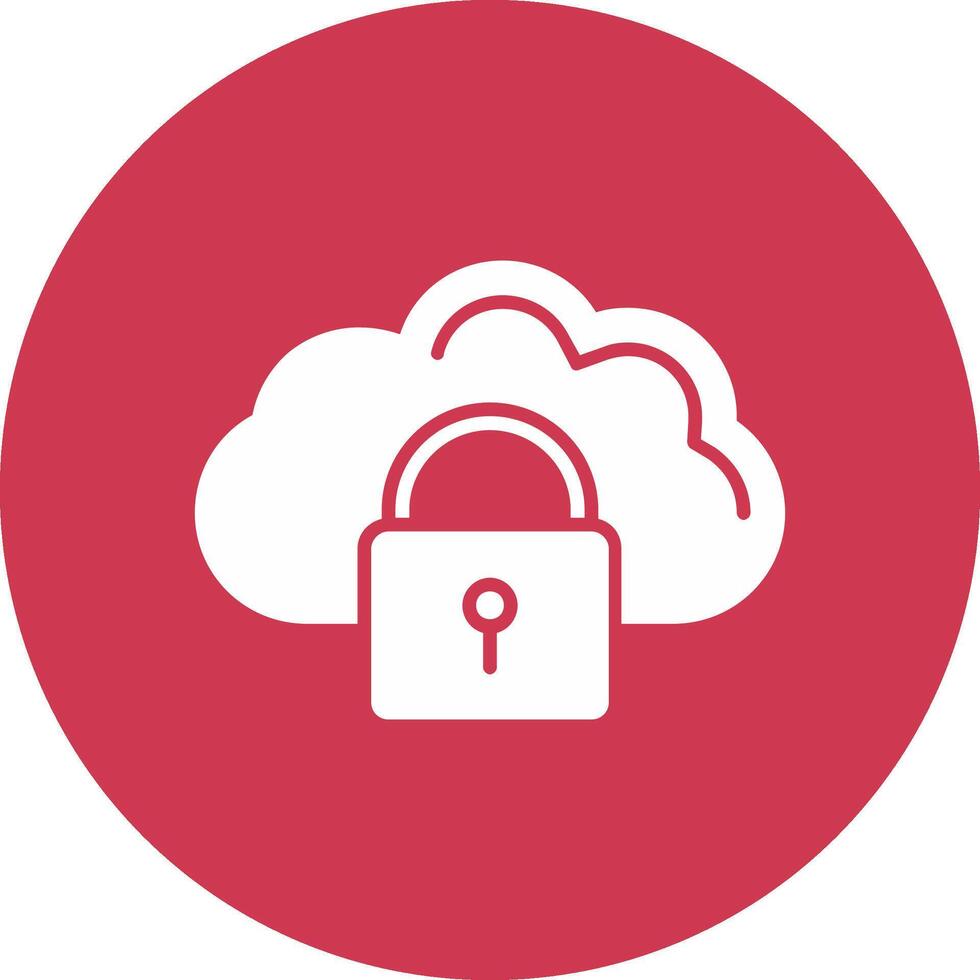 Cloud Security Glyph Multi Circle Icon vector