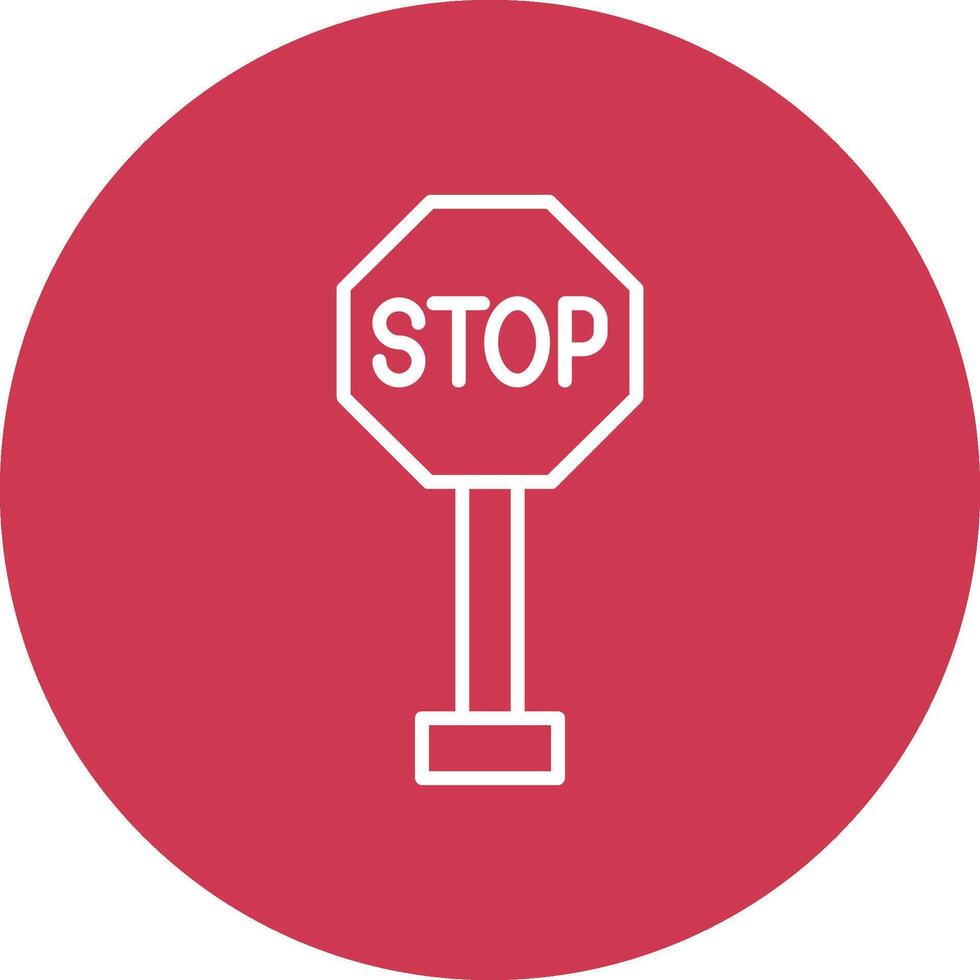 Stop Sign Line Multi Circle Icon vector