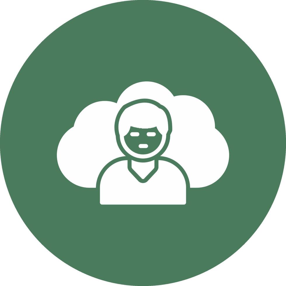 Cloud Client Glyph Multi Circle Icon vector