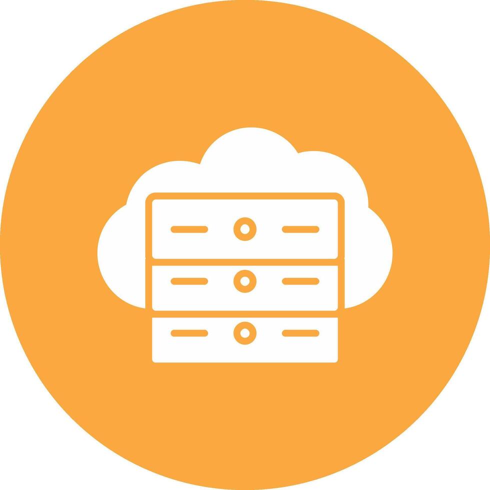 Cloud Server Glyph Multi Circle Icon vector