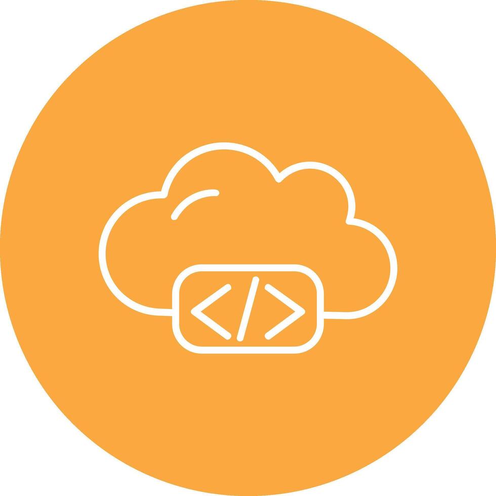 Cloud Coding Line Multi Circle Icon vector