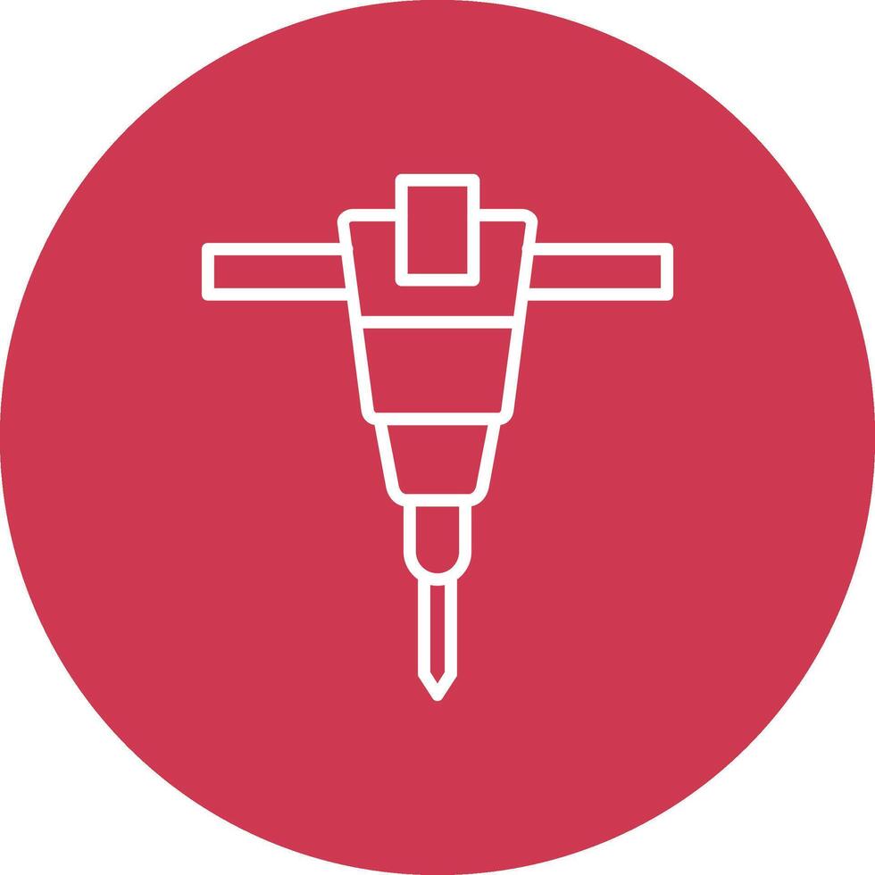 Jackhammer Line Multi Circle Icon vector