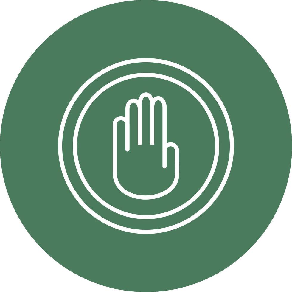 Stop Hand Line Multi Circle Icon vector