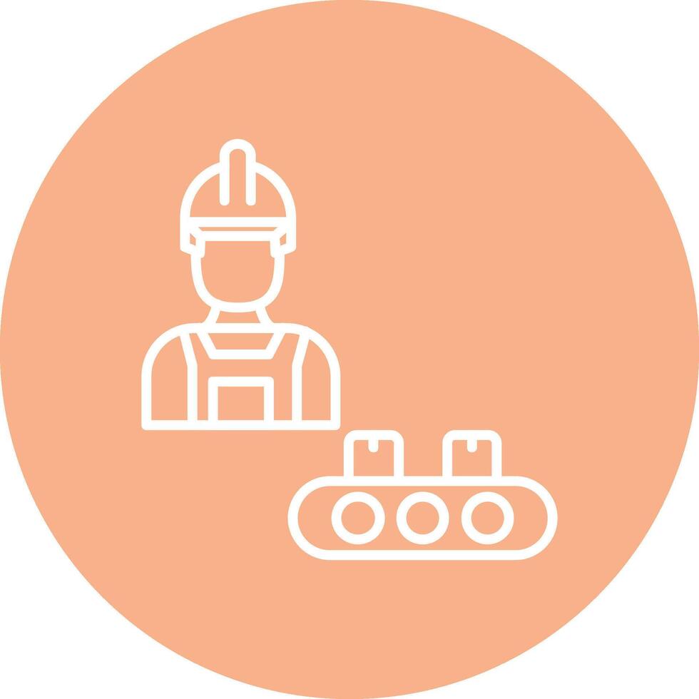 Industrial Worker Line Multi Circle Icon vector