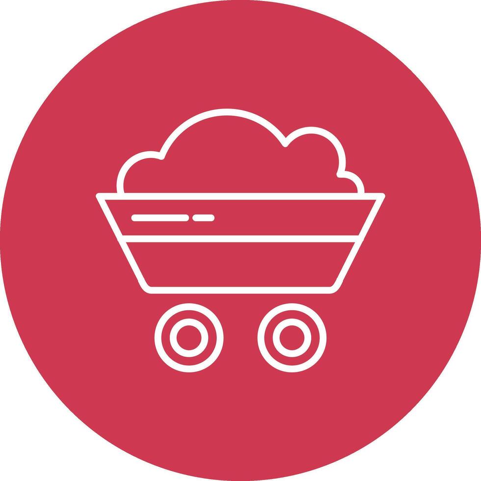Coal Mining Line Multi Circle Icon vector
