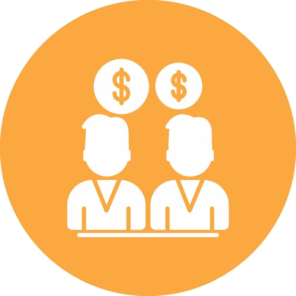 Seo Team Money Glyph Multi Circle Icon vector