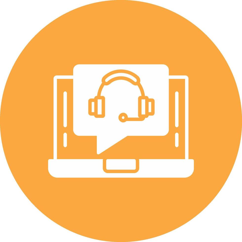 Support Call Glyph Multi Circle Icon vector