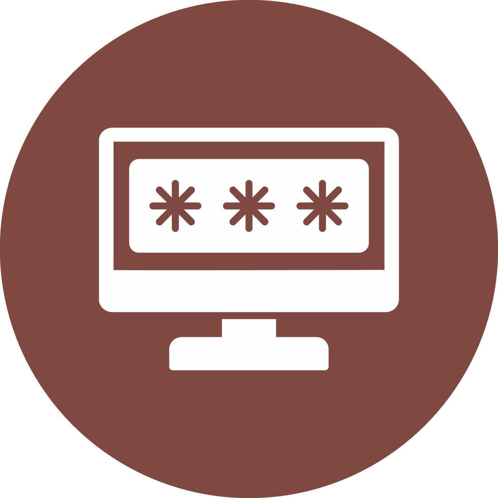 Security Computer Password Glyph Multi Circle Icon vector