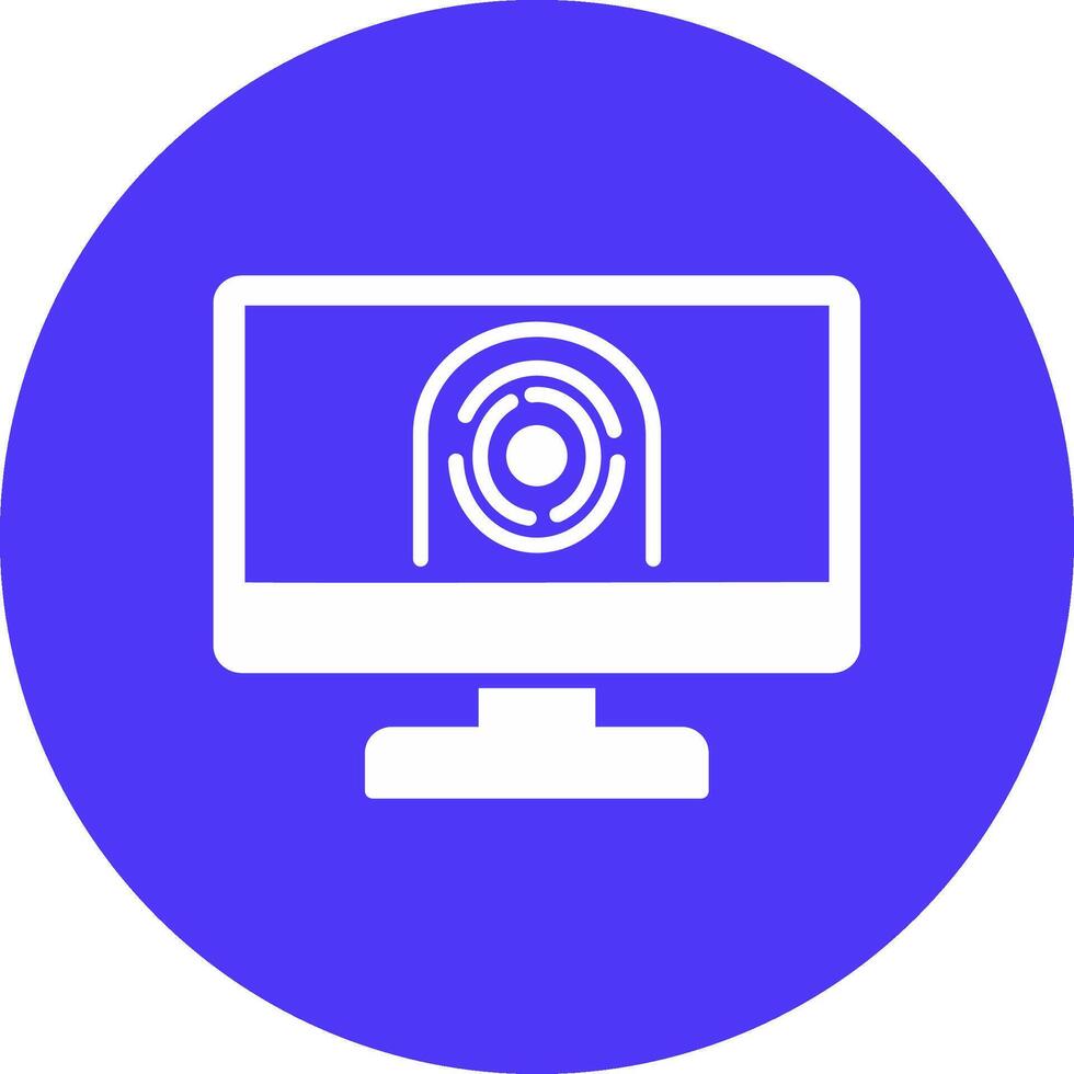 Security Computer Faceprint Glyph Multi Circle Icon vector
