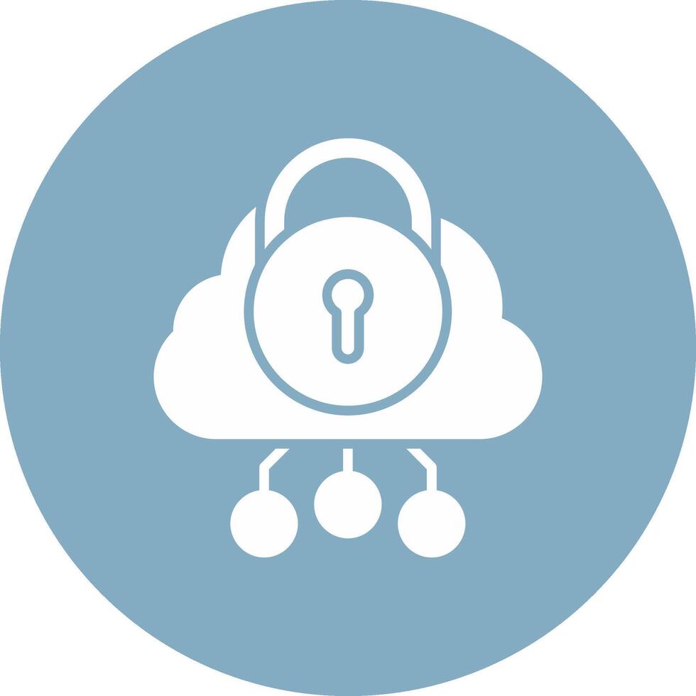 Security Cloud Glyph Multi Circle Icon vector