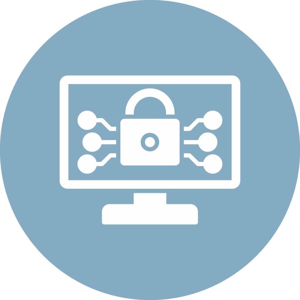 Internet Security Glyph Multi Circle Icon vector