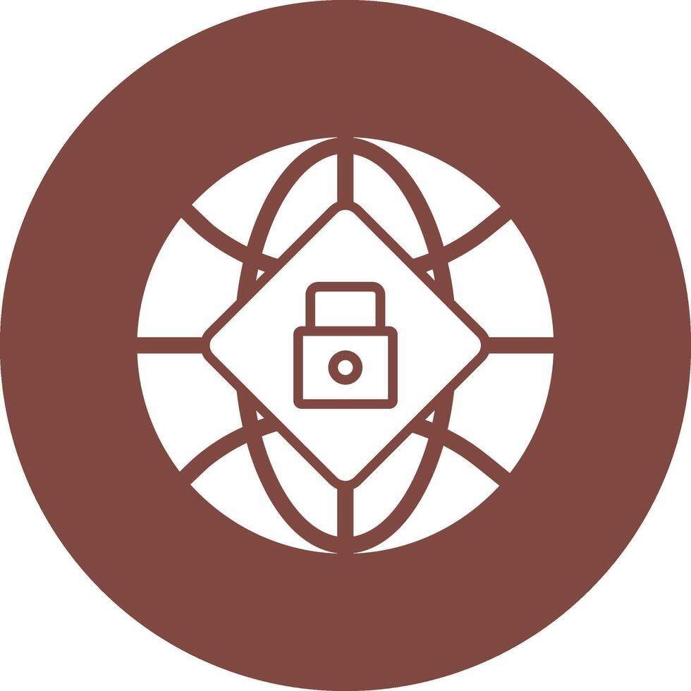 Global Security Glyph Multi Circle Icon vector