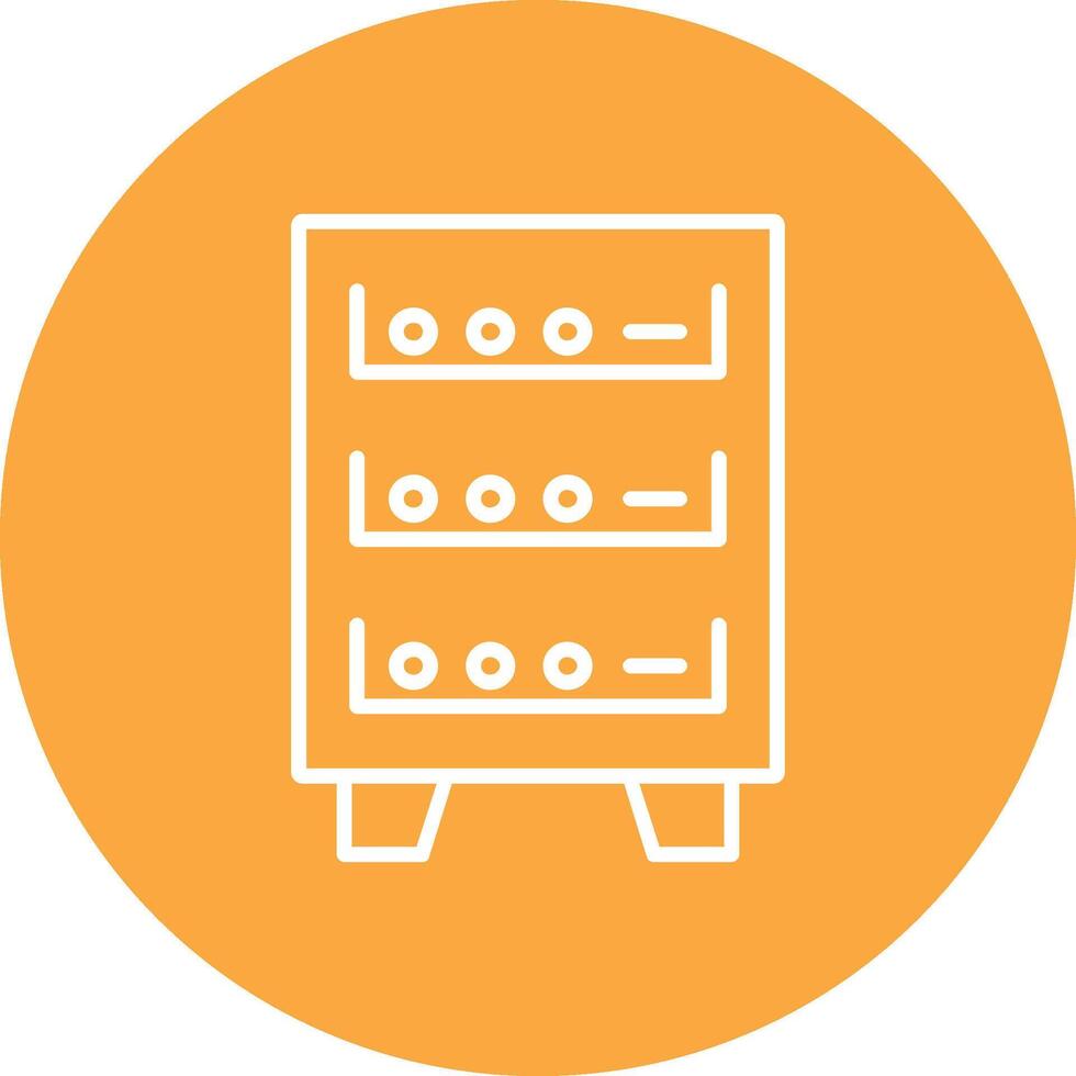 Server Cabinet Line Multi Circle Icon vector