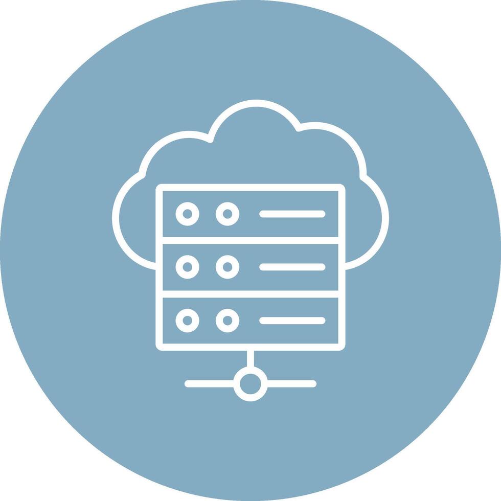 Cloud Database Line Multi Circle Icon vector