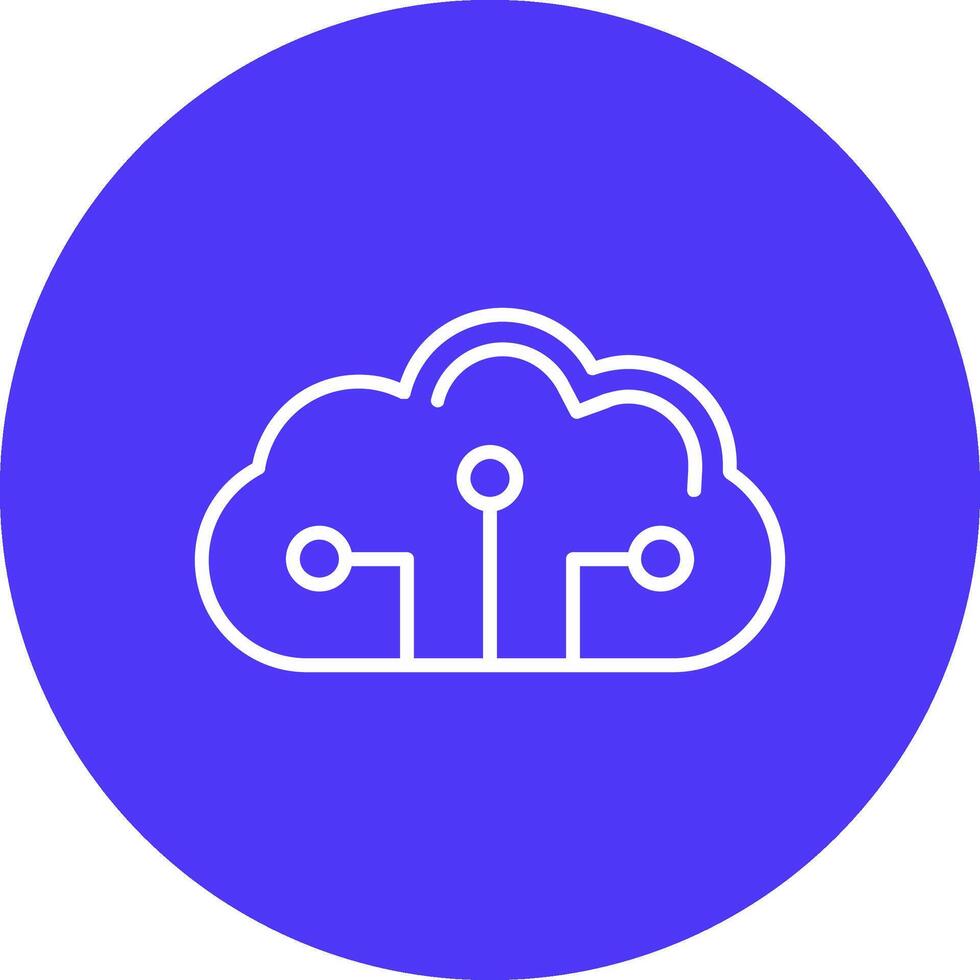 Cloud Circuit Line Multi Circle Icon vector