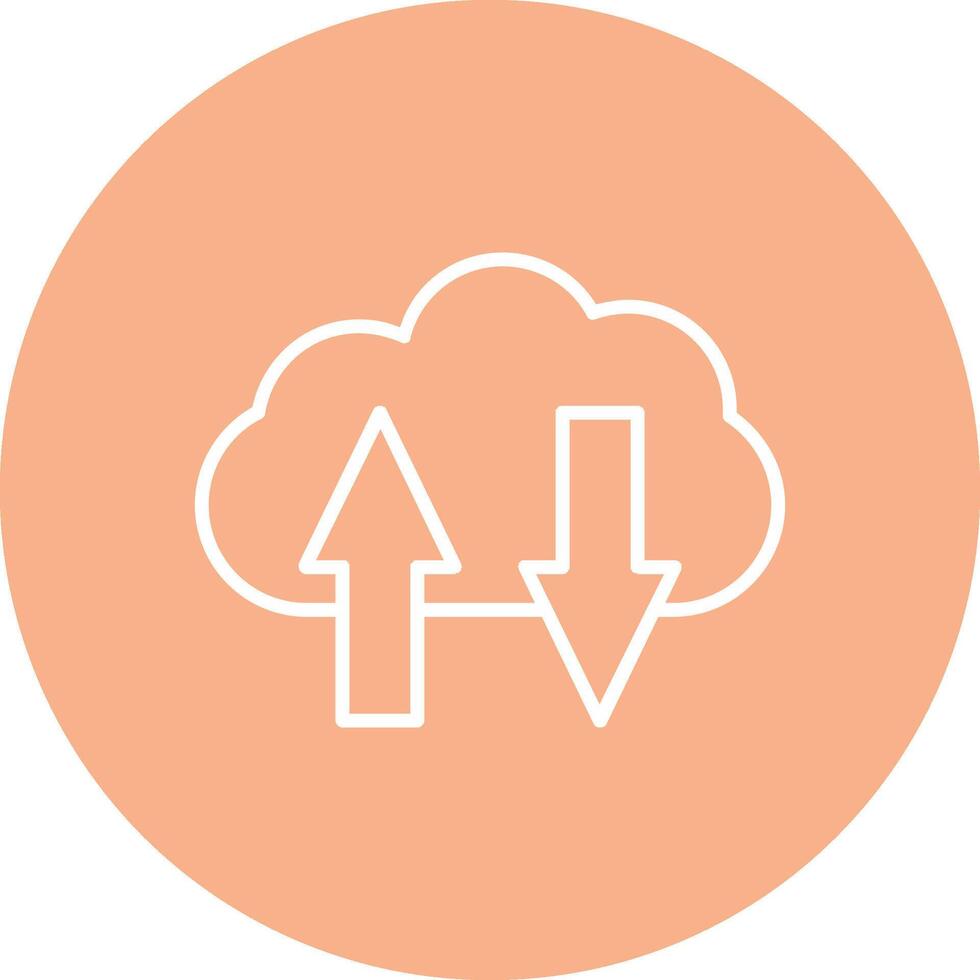 Cloud Computing Line Multi Circle Icon vector