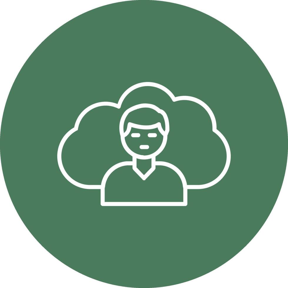 Cloud Client Line Multi Circle Icon vector