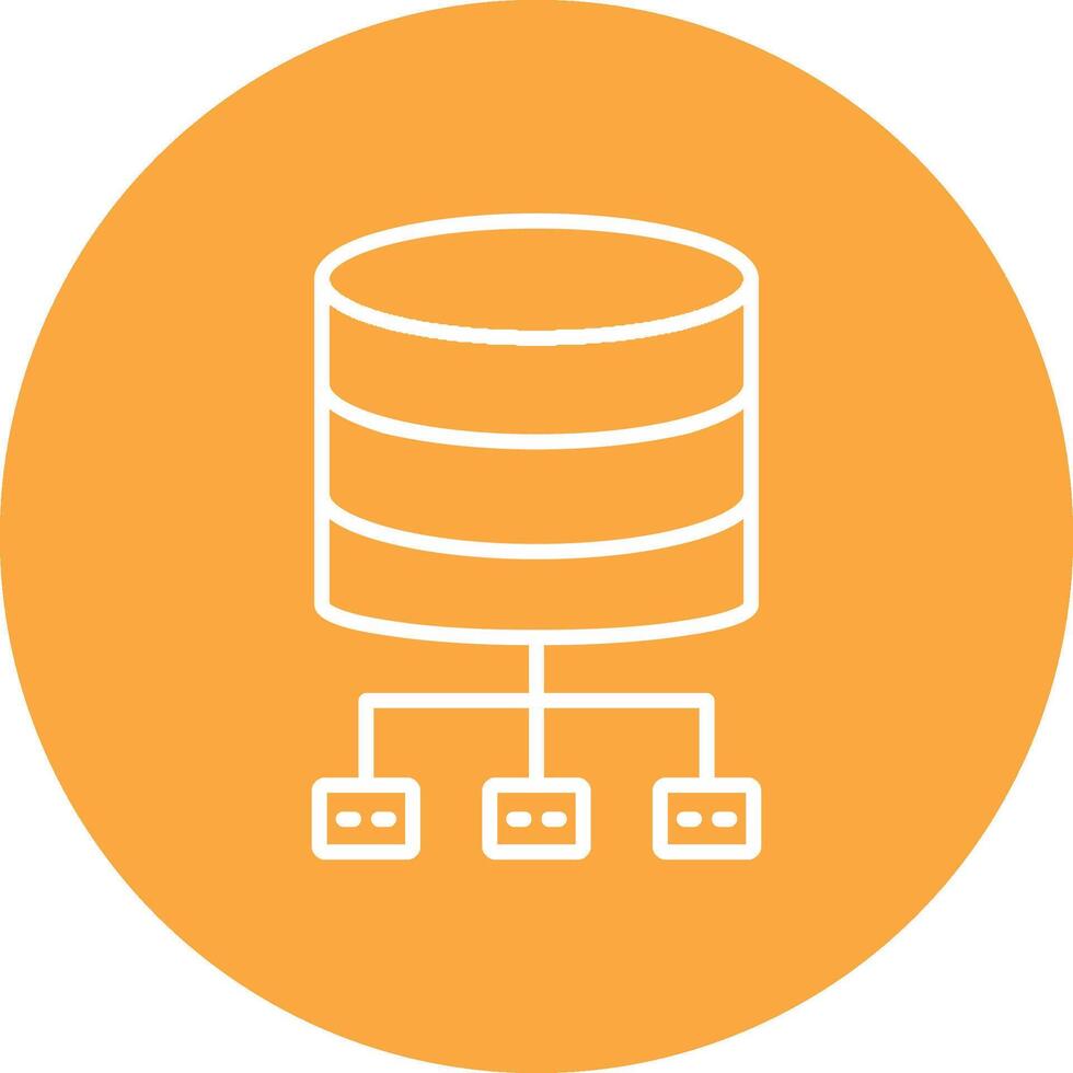 Database Architecture Line Multi Circle Icon vector