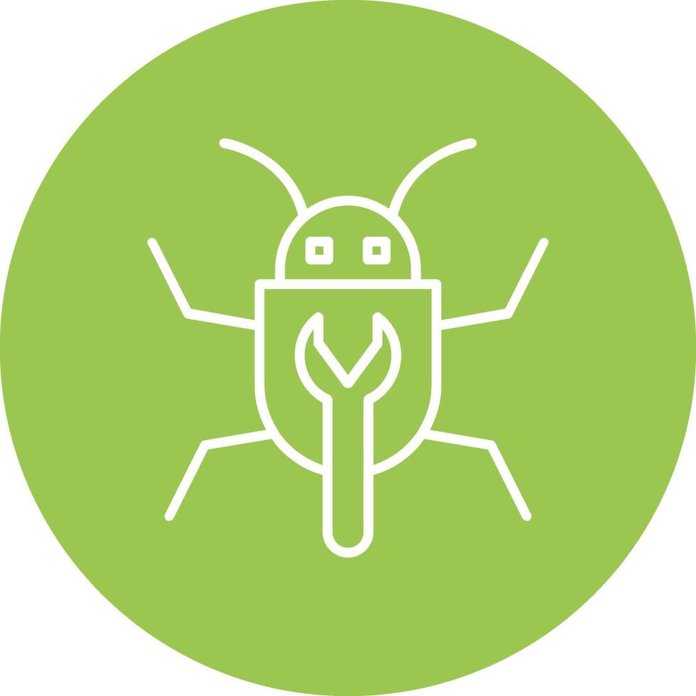Bug Fixing Line Multi Circle Icon vector