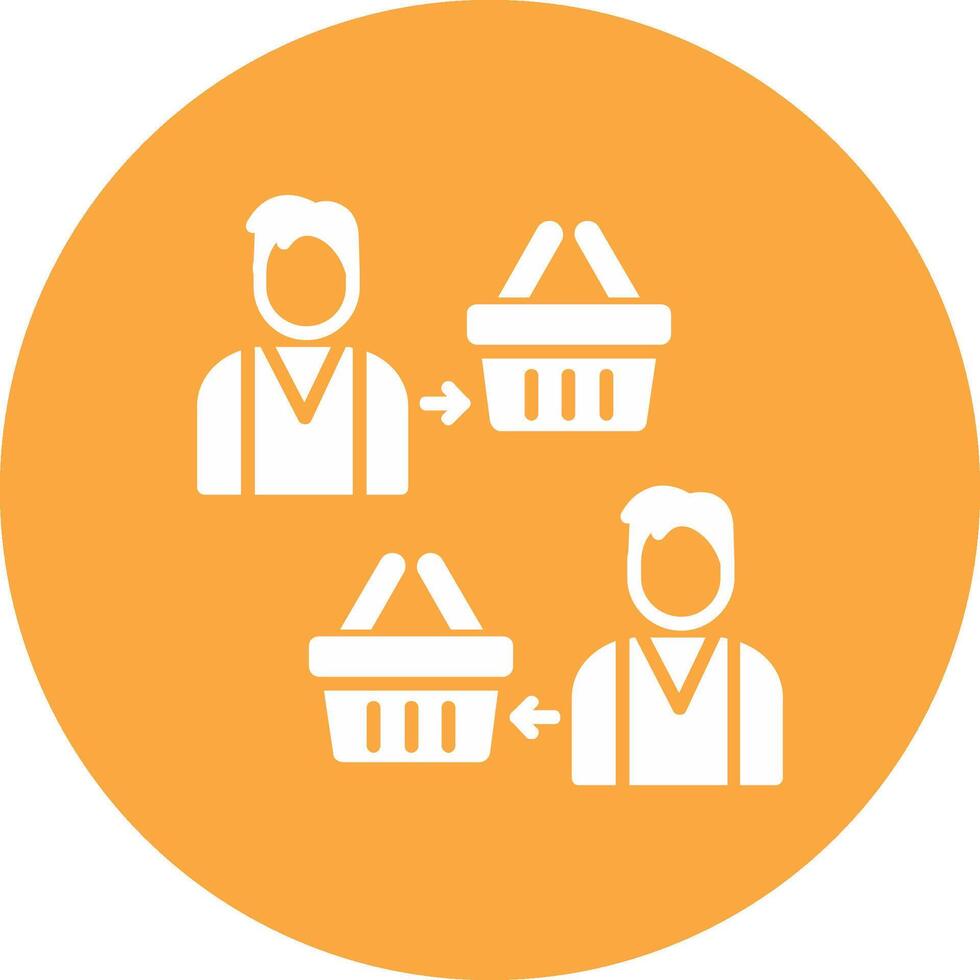 Reseller Glyph Multi Circle Icon vector