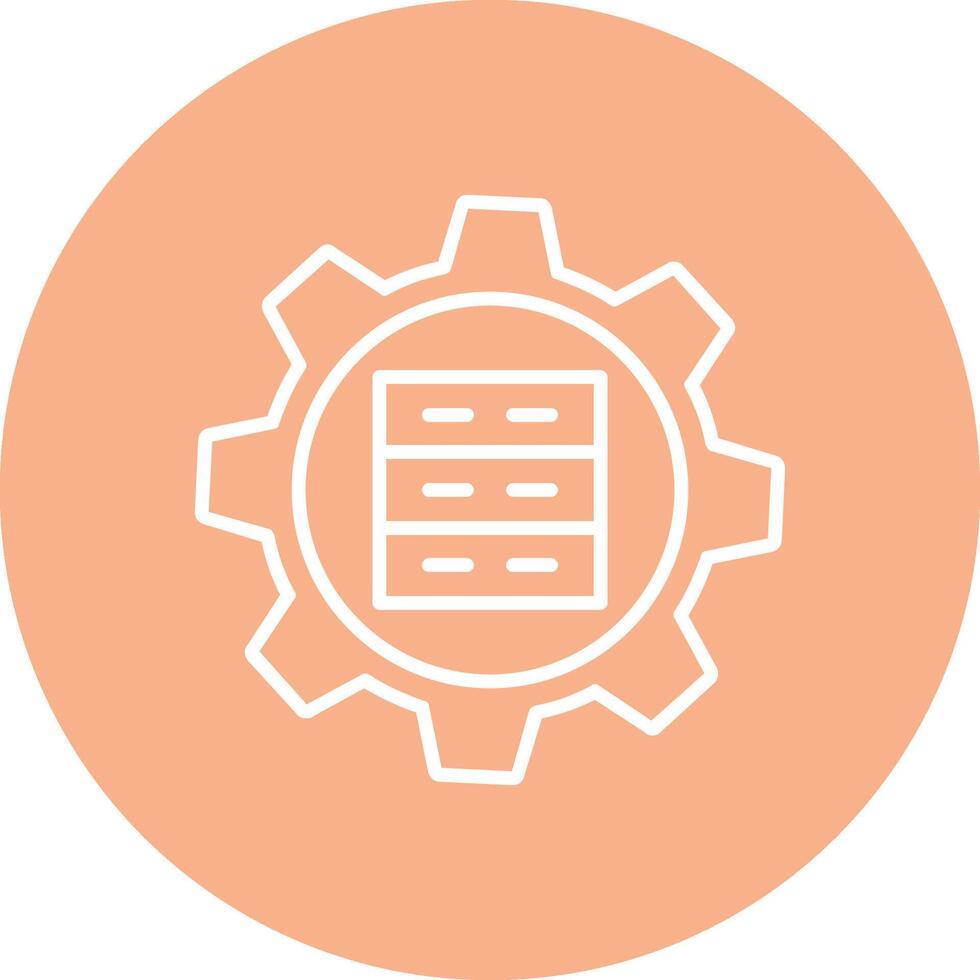 Database Management Line Multi Circle Icon vector