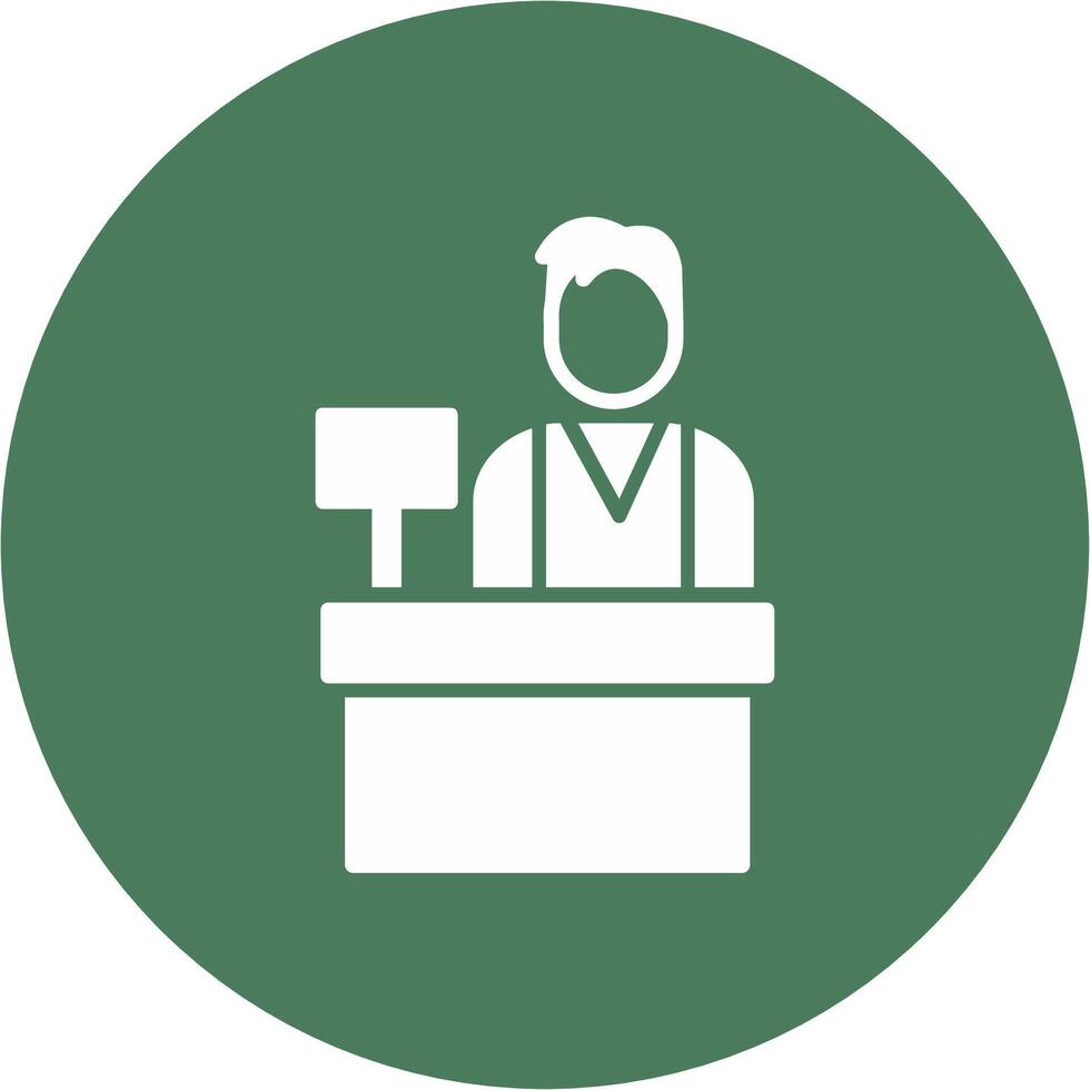 Cashier Glyph Multi Circle Icon vector