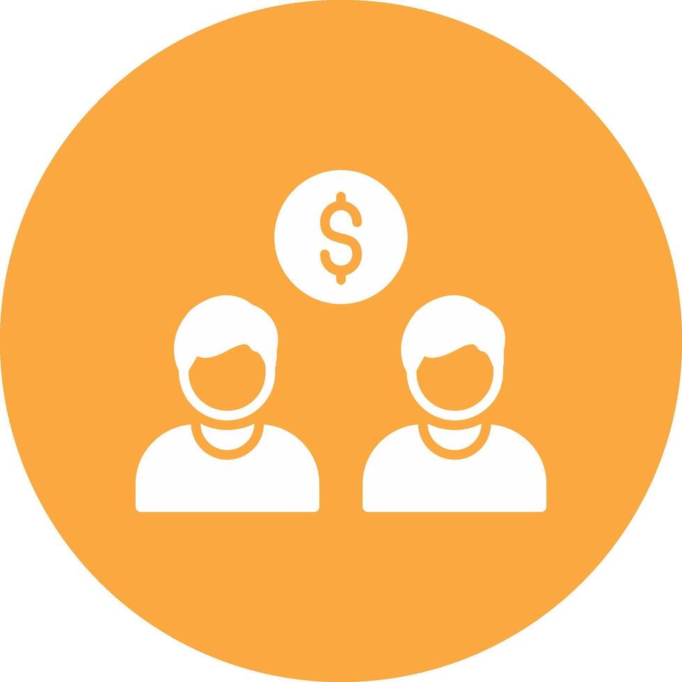 Partners Glyph Multi Circle Icon vector