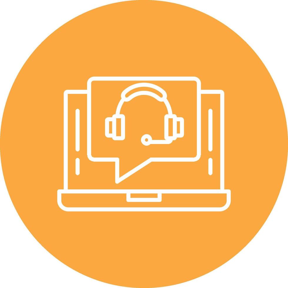 Support Call Line Multi Circle Icon vector