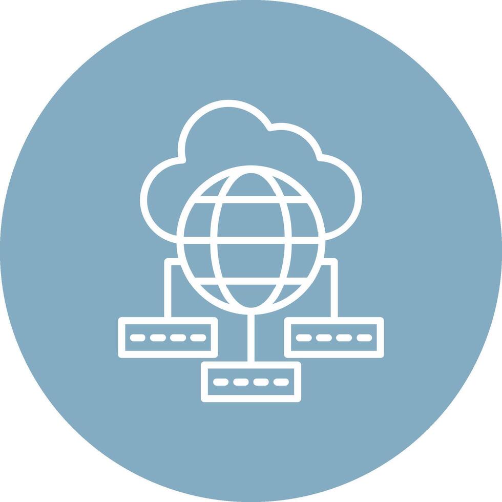 Data Sumit Line Multi Circle Icon vector